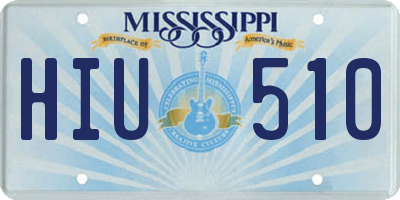 MS license plate HIU510
