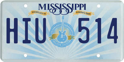 MS license plate HIU514