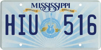 MS license plate HIU516