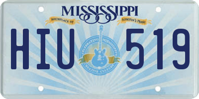 MS license plate HIU519