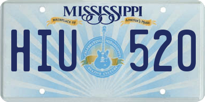 MS license plate HIU520