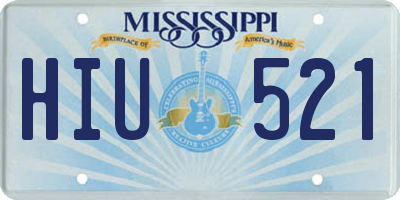 MS license plate HIU521