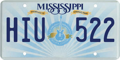MS license plate HIU522