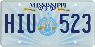 MS license plate HIU523