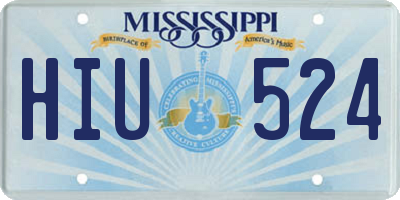 MS license plate HIU524