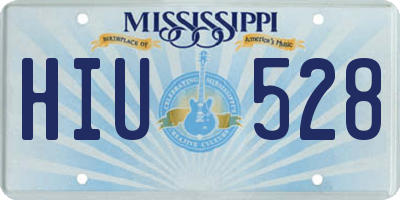 MS license plate HIU528