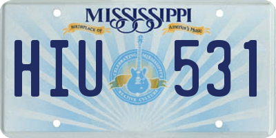 MS license plate HIU531