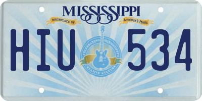 MS license plate HIU534