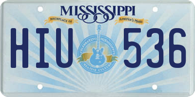MS license plate HIU536