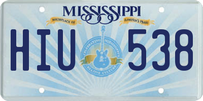 MS license plate HIU538