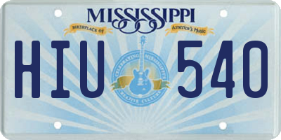 MS license plate HIU540