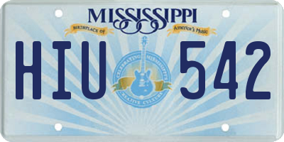 MS license plate HIU542