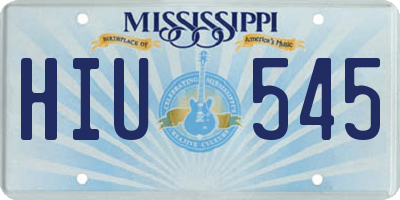 MS license plate HIU545