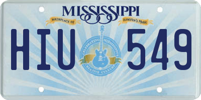 MS license plate HIU549