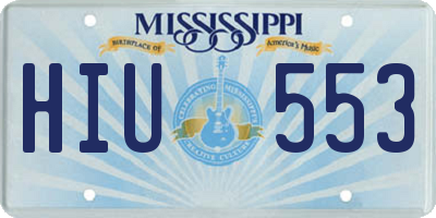 MS license plate HIU553