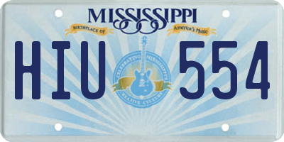 MS license plate HIU554