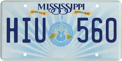 MS license plate HIU560