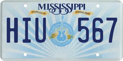 MS license plate HIU567