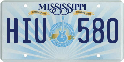 MS license plate HIU580