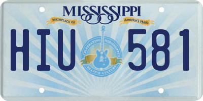 MS license plate HIU581