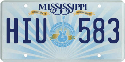 MS license plate HIU583