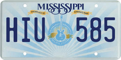 MS license plate HIU585
