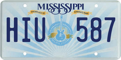 MS license plate HIU587