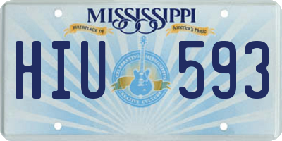 MS license plate HIU593