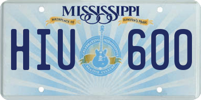 MS license plate HIU600