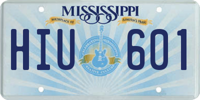 MS license plate HIU601