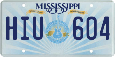 MS license plate HIU604