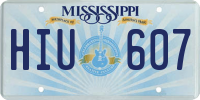 MS license plate HIU607