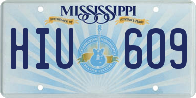MS license plate HIU609