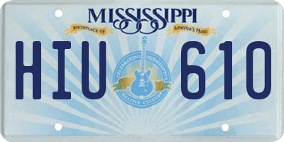 MS license plate HIU610