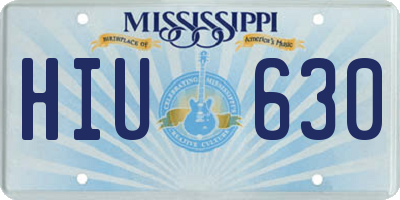 MS license plate HIU630