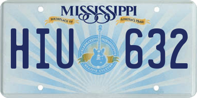 MS license plate HIU632