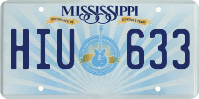 MS license plate HIU633