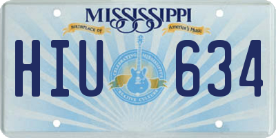 MS license plate HIU634
