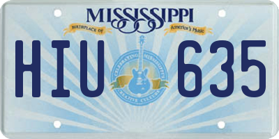 MS license plate HIU635