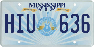 MS license plate HIU636