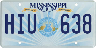 MS license plate HIU638