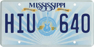 MS license plate HIU640