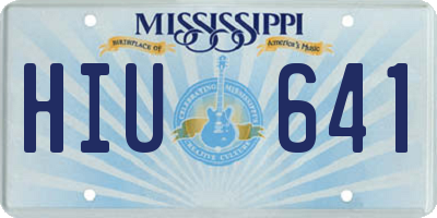 MS license plate HIU641