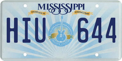MS license plate HIU644