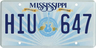 MS license plate HIU647