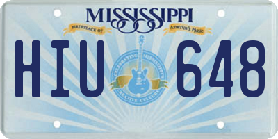 MS license plate HIU648