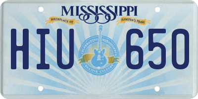 MS license plate HIU650