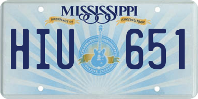MS license plate HIU651