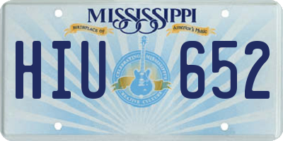 MS license plate HIU652