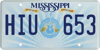 MS license plate HIU653